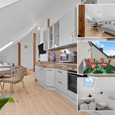 Stilvolle Wohnung: Private Dachterrasse - Zentral Augsburg Exterior foto